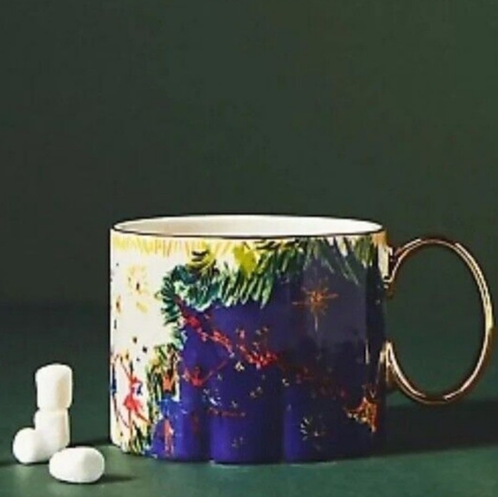 Anthropologie Pauline de Roussy de Sales Mug - dark blue